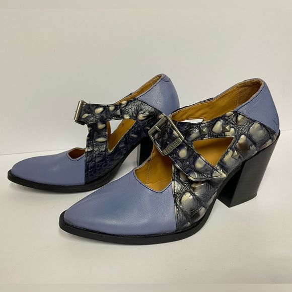 John Fluevog entrance room 123 pumps heels blue dragon 7 - Picture 4 of 14